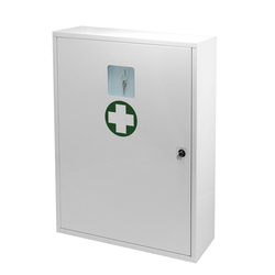 ZM 1509B Lekárnička na stenu uzamykateľná kovová so schránkou na kľúč - kancelária