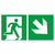 27.3022 Tabuľka núdzový východ vpravo, šípka vpravo dole - samolepiaci plast 30x15 cm
