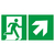 27.2032 Tabuľka núdzový východ vpravo, šípka vpravo hore - samolepiaci plast 20x10 cm