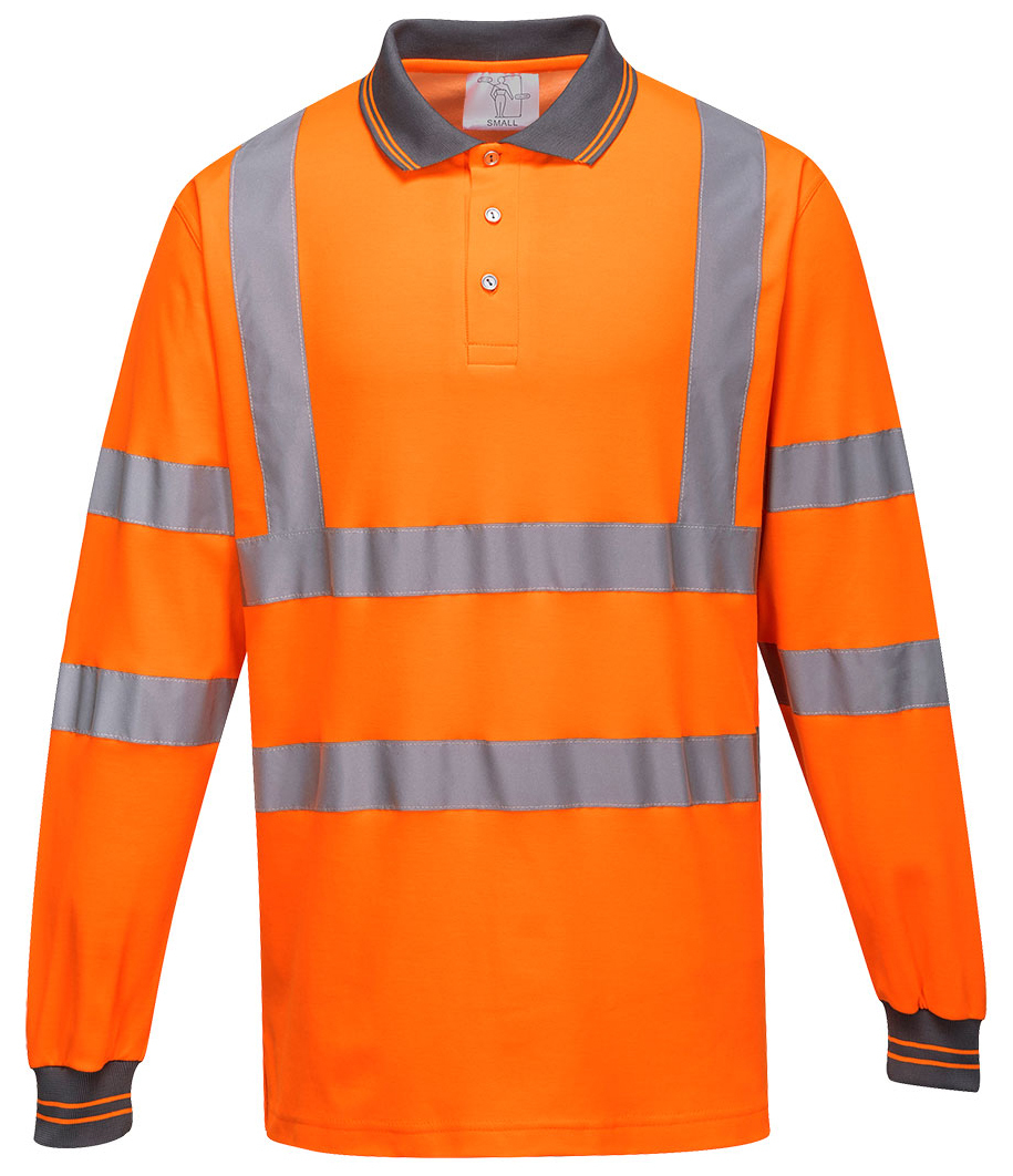 Portwest S271 Reflexná polokošeľa s dlhým rukávom S, Fluorescenčno oranžová