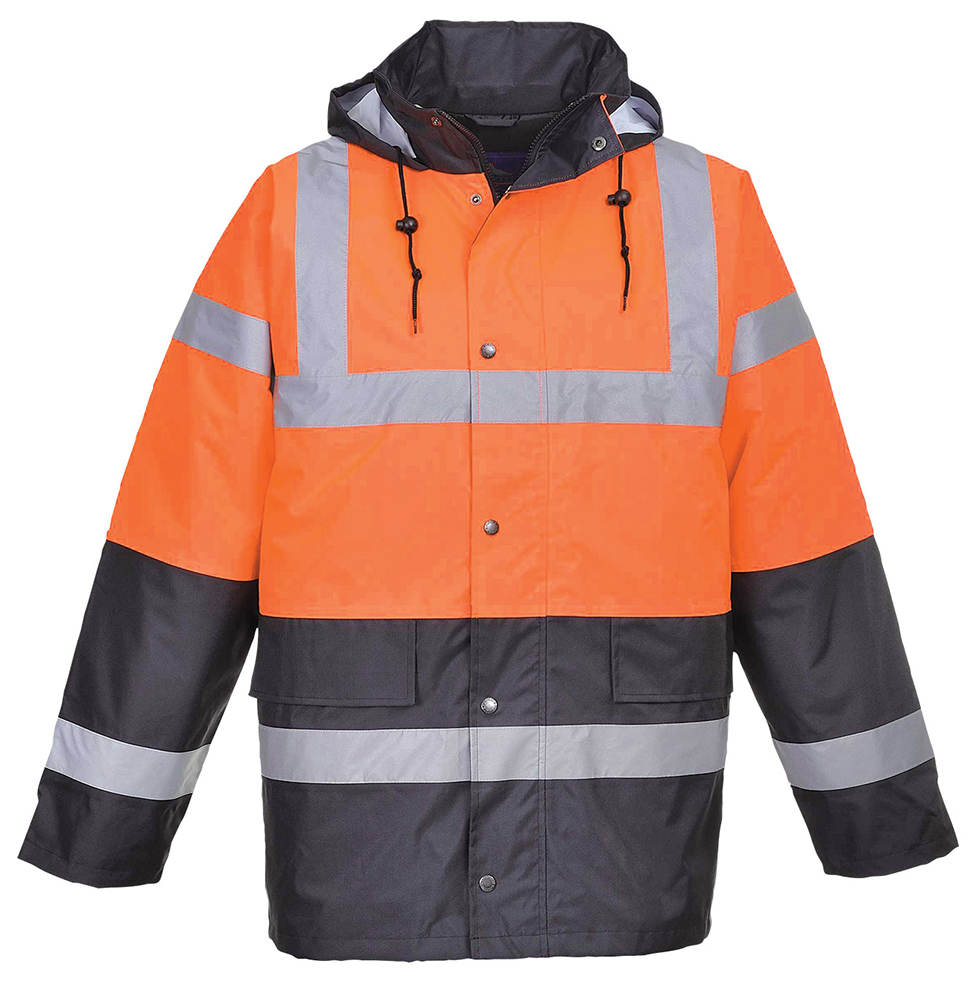 Portwest S467 HI-VIS TRAFFIC Reflexná bunda XS, Fluorescenčno oranžová-Námornícka modrá