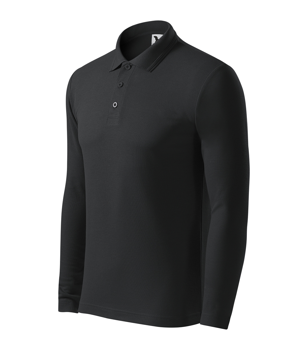 Malfini PIQUE POLO LS 221 Polokošeľa pánska XL, Ebony gray