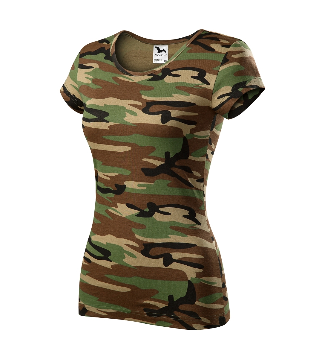 Malfini CAMO PURE C22 Tričko dámske XXL, Camouflage brown