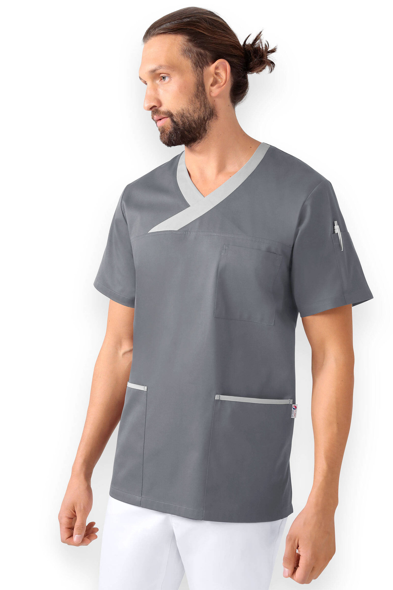 Clinic Dress CORE Tunika pánska XS, Kamenná šedá-Sivá