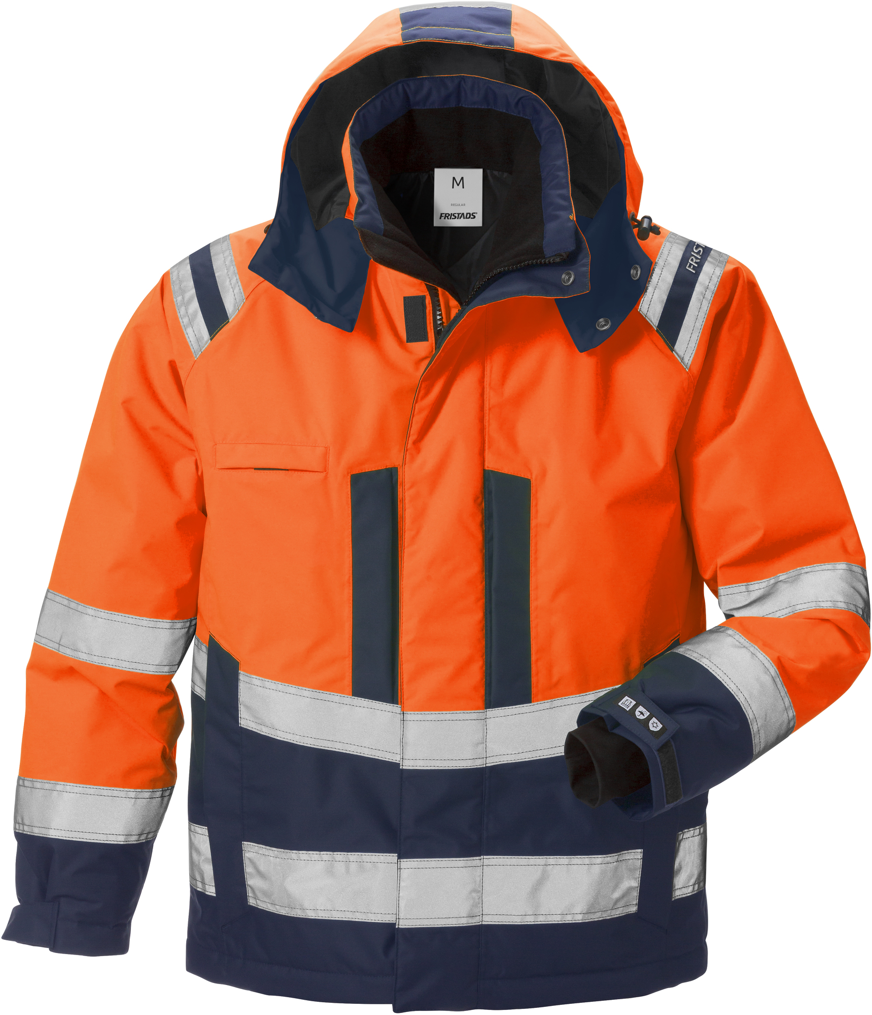 Fristads Výstražná Airtech zimná bunda 4035 GTT L, Fluorescenčná oranžová-Námornícka modrá