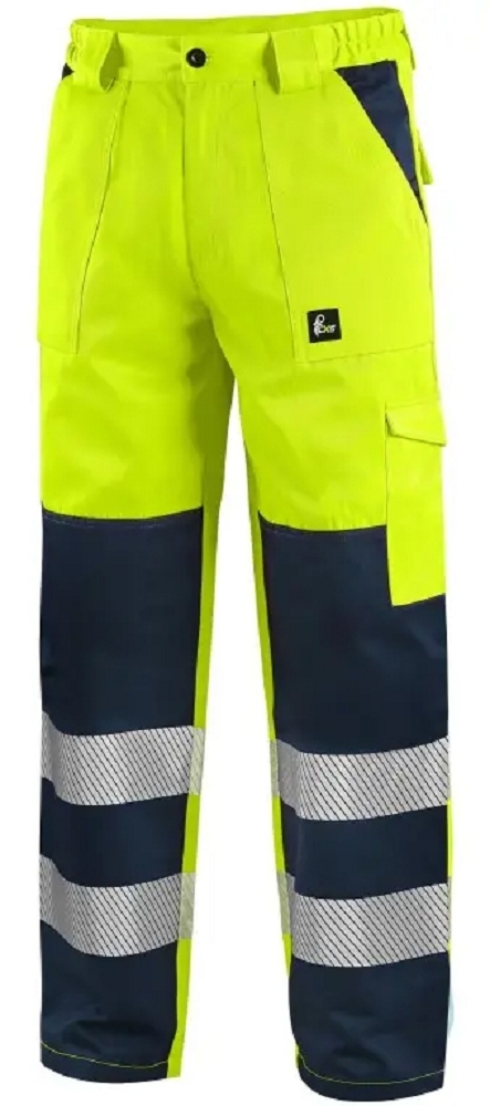Canis CXS NORWICH Výstražné nohavice pánske 62, Reflexná žltá-Modrá