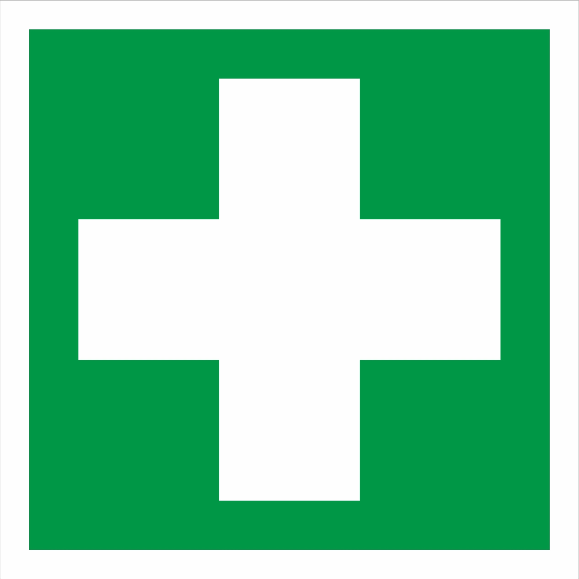 27.0057 Tabuľka prvá pomoc - samolepiaci plast 15x15 cm Zelená-Biela