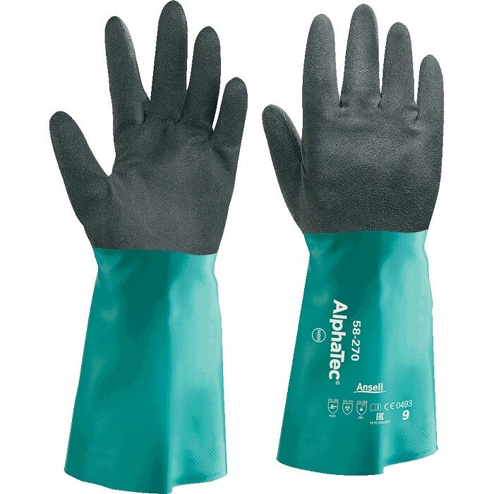 Ansell ALPHATEC 58-270 Rukavice chemické Čierna-Zelená, 8