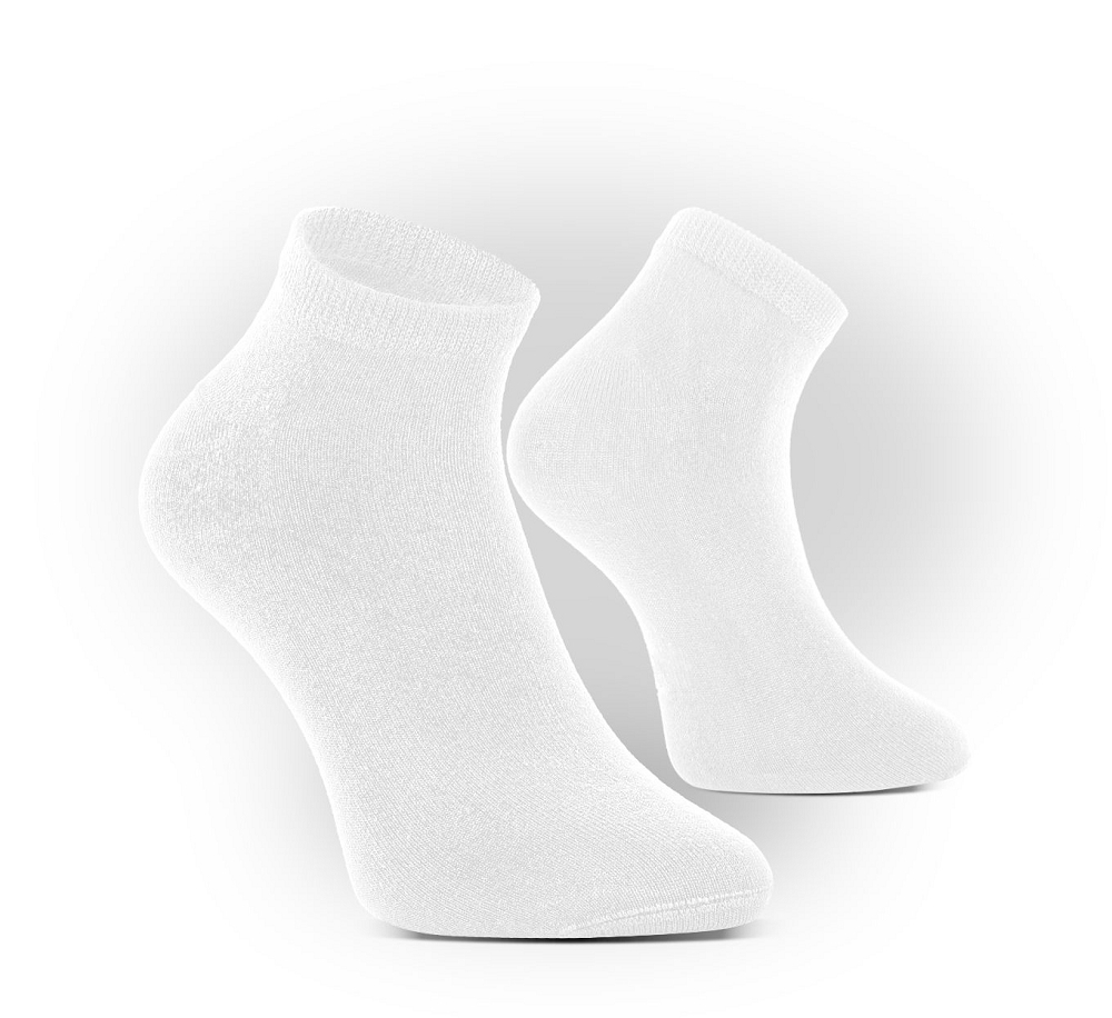 VM Footwear BAMBOO SHORT MEDICAL Antibakteriálne ponožky Biela, 3 páry, 35-38