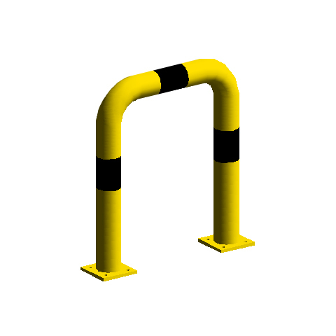 DP OPP08 Oblúkový nárazník rovný - 50x60 cm Čierna-Žltá