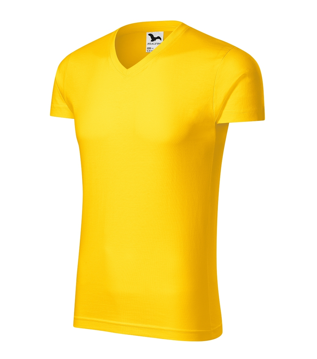 Malfini SLIM FIT V-NECK 146 Tričko pánske Žltá, S