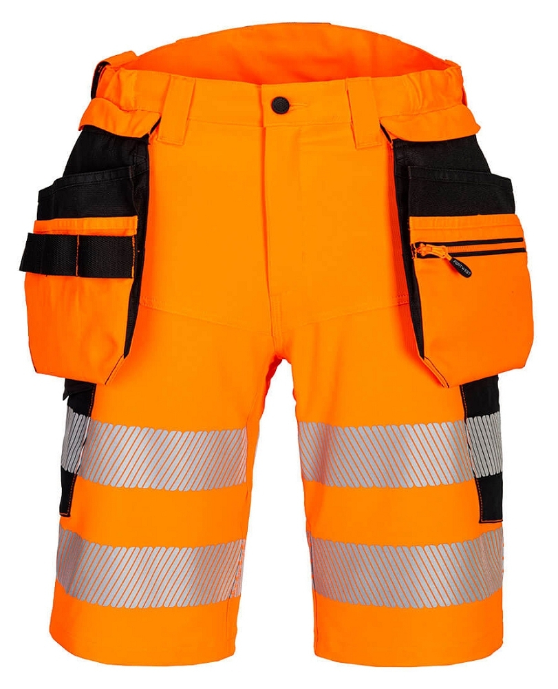 Portwest DX446 DX4 Reflexné kraťasy 46, Reflexná oranžová-Čierna