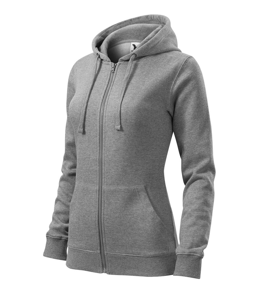 Malfini TRENDY ZIPPER 411 Mikina dámska XS, Tmavosivý melír