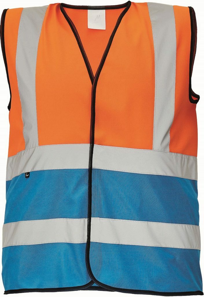 Cerva LYNX DUO Reflexná vesta S, Fluorescenčno oranžová-Modrá