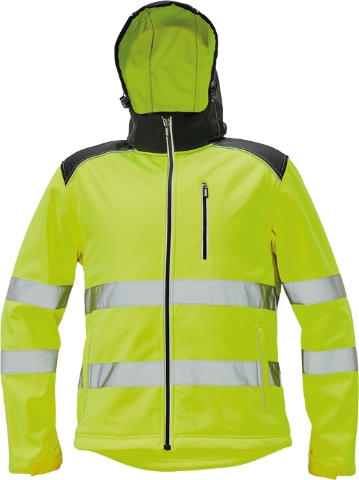 Cerva KNOXFIELD HI-VIS Reflexná softshellová bunda XS, Fluorescenčno žltá