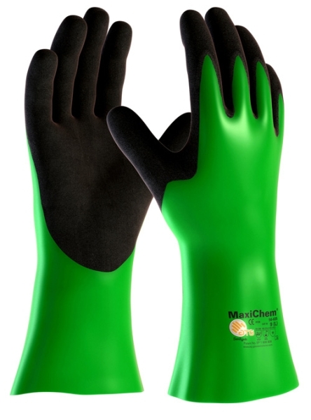 ATG 56-635 MAXICHEM Pracovné rukavice Zelená-Čierna, 9