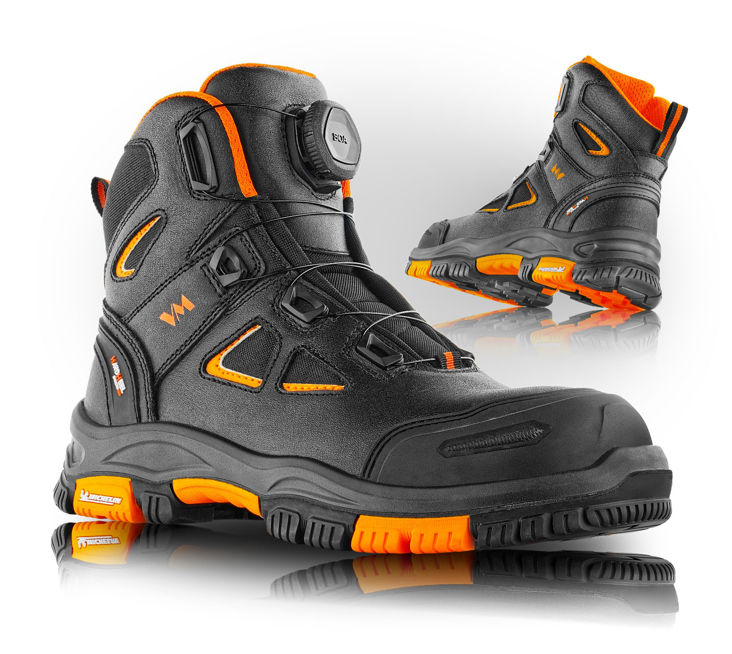VM Footwear HARTFORD S3 Bezpečnostná obuv Čierna-Oranžová, 39