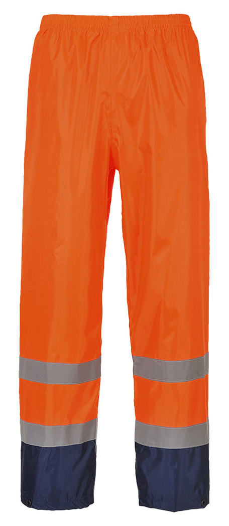 Portwest H444 HI-VIS CLASSIC RAIN Nepremokavé nohavice S, Fluorescenčno oranžová-Námornícka modrá