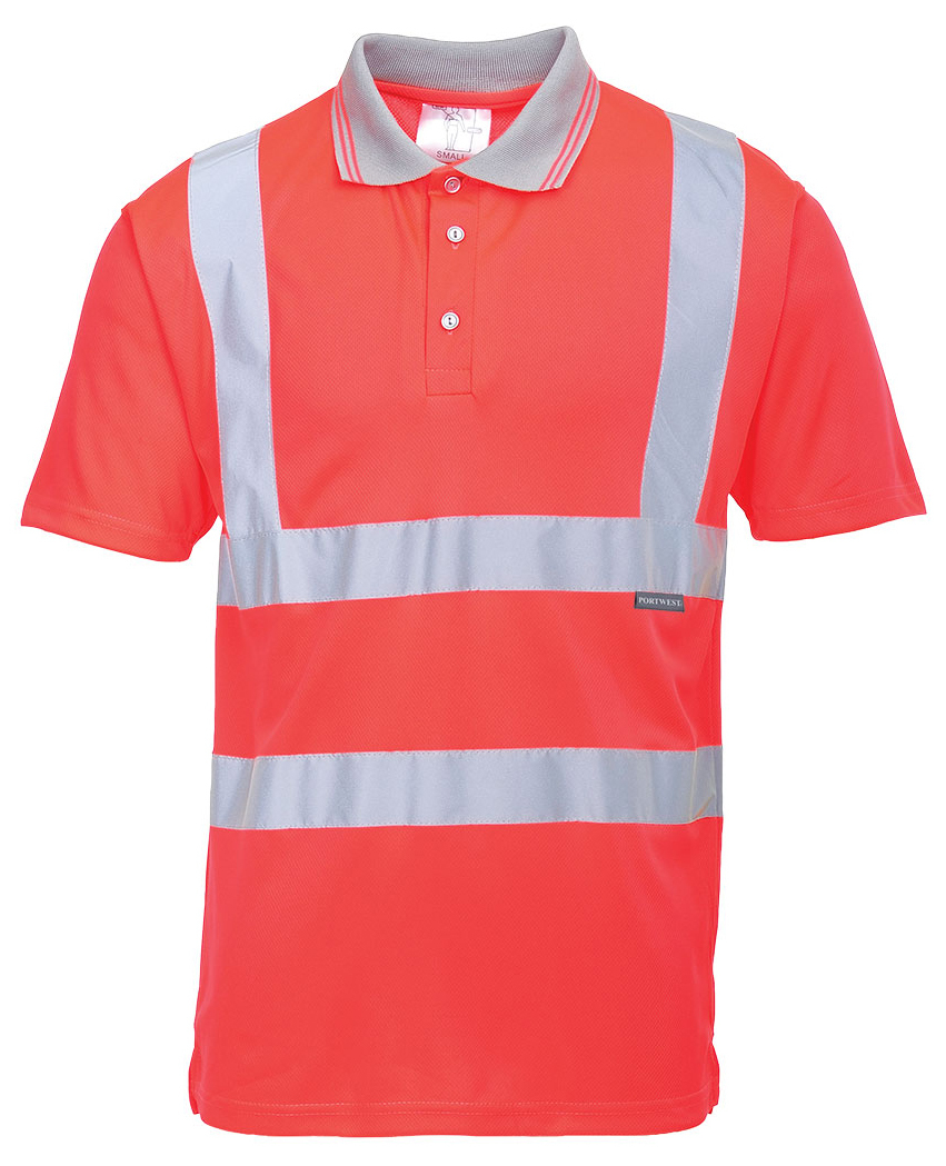 Portwest S477 HI-VIS Reflexná polokošeľa S, Červená