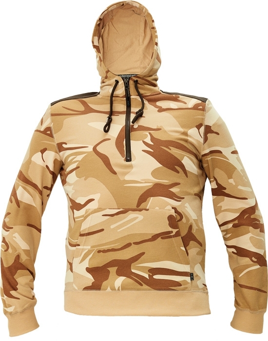 Cerva CRAMBE Maskáčová mikina XXL, Béžová camouflage