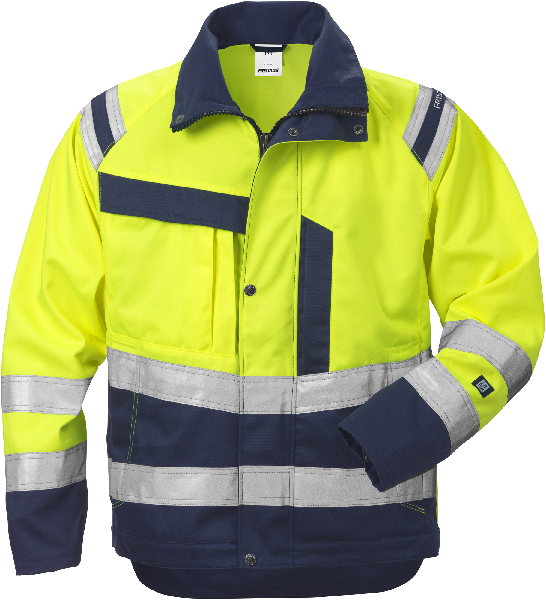 Fristads Výstražná bunda 4026 PLU XS, Fluorescenčno žltá-Námornícka modrá