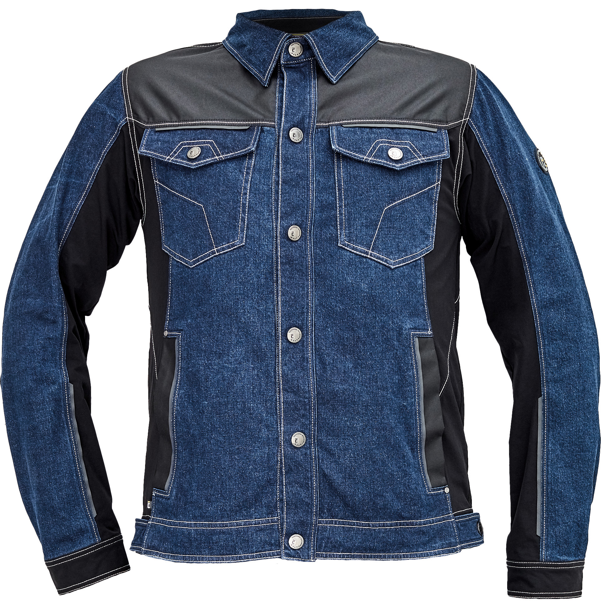 Cerva NEURUM DENIM Riflová bunda 48, Navy-Čierna