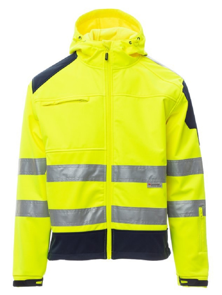 Payper SHINE 2.0 Reflexná bunda S, Fluorescent yellow-Navy blue