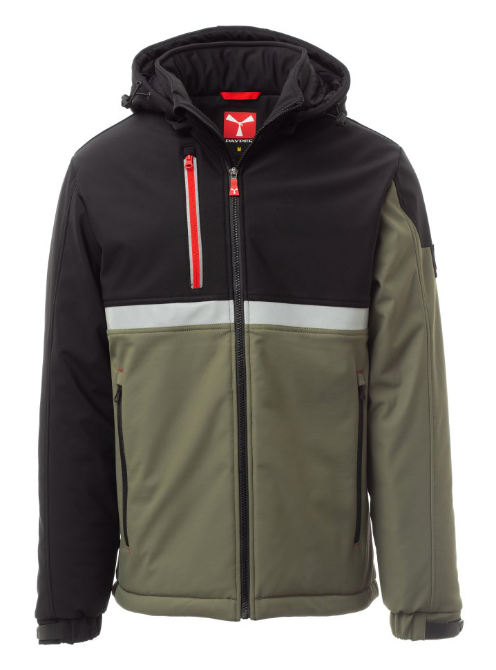 Payper WISE PAD Zateplená softshellová bunda S, Military green-Black