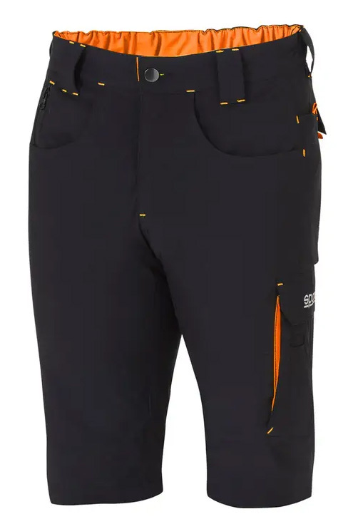Sparco LAREDO TECH LIGHT SHORTS Krátke nohavice XS, Čierna-Oranžová