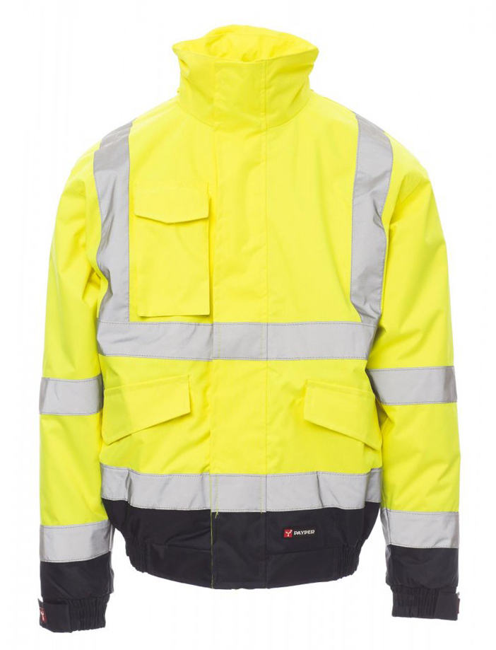 Payper PADDOCK Reflexná bunda S, Fluorescent yellow-Navy blue
