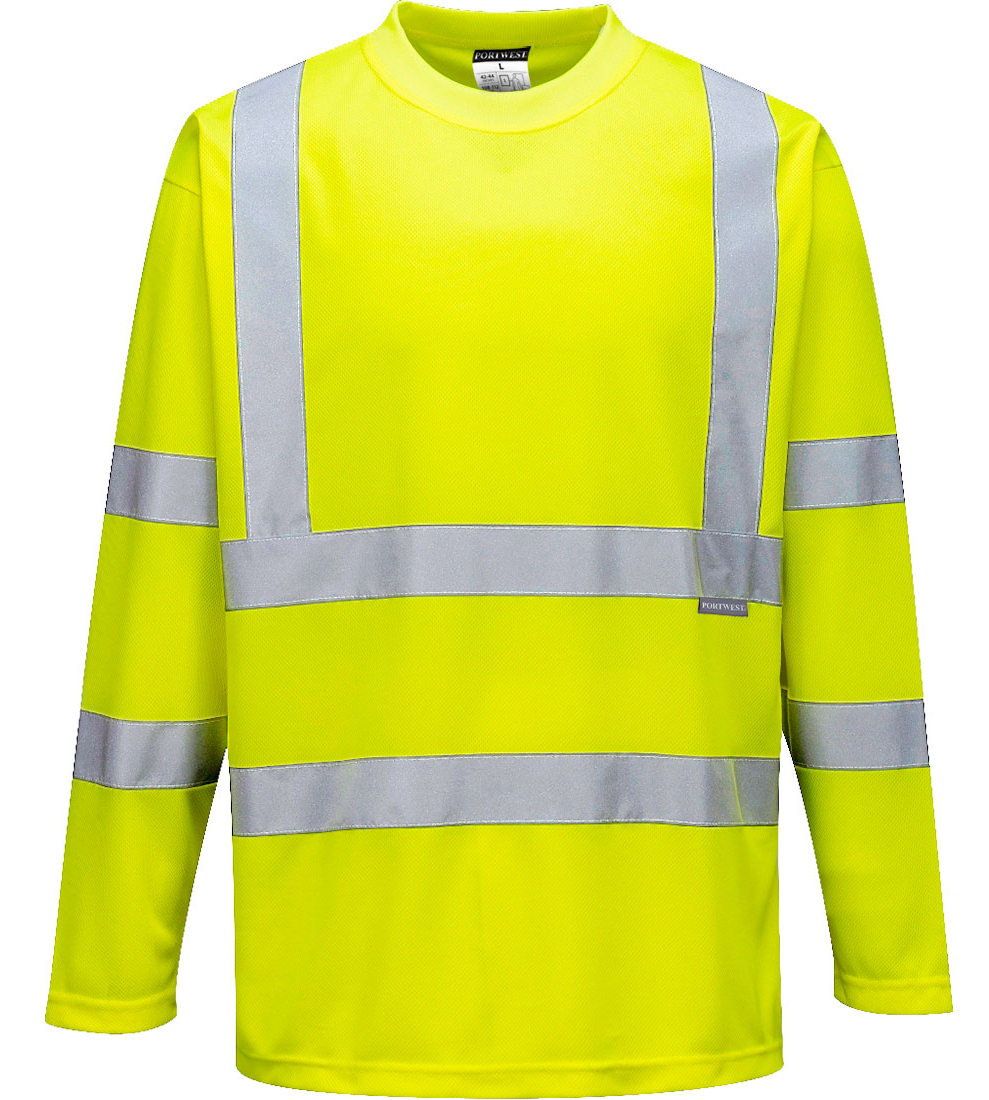 Portwest S178 Reflexná tričko s dlhým rukávom S, Fluorescenčno žltá