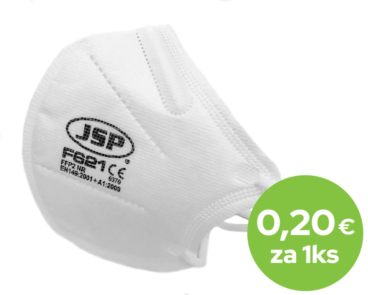 JSP F621 FFP2 respirátor bez ventilčeku - balenie 40 ks Biela, 40 kusov