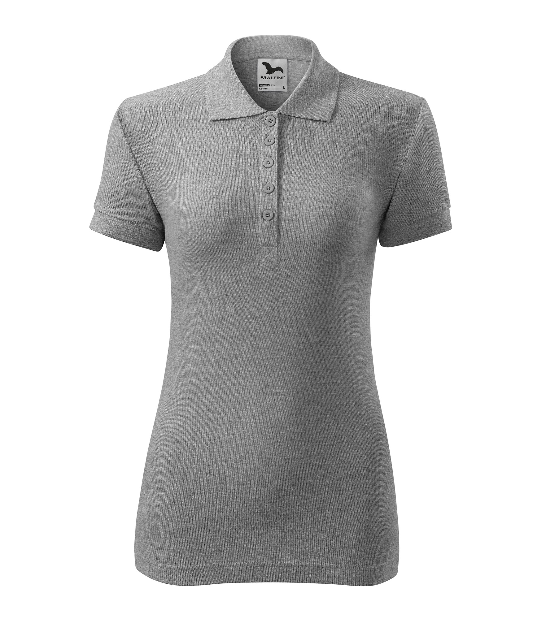 Malfini COTTON 213 Polokošeľa dámska S, Tmavosivý melír