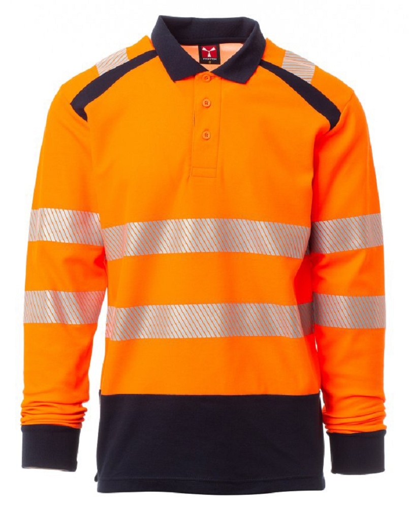 Payper ROAD WINTER Reflexná polokošeľa 3XL, Fluorescent orange-Navy blue