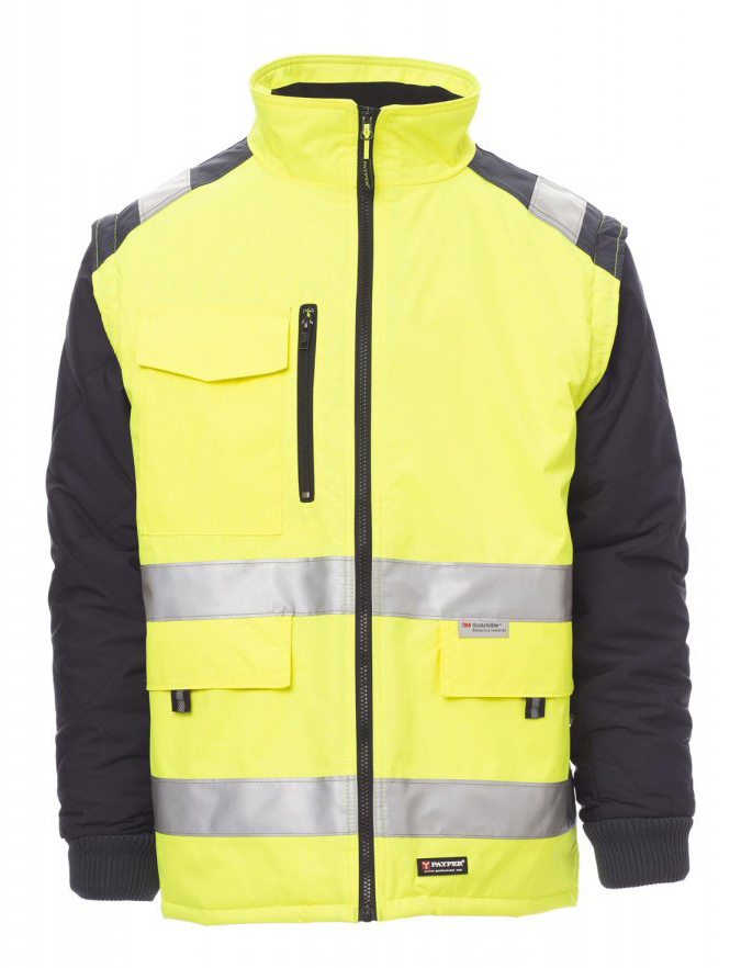 Payper HIWAY Reflexná bunda S, Fluorescent yellow-Navy blue