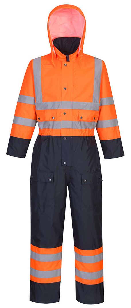 Portwest S485 Contrast reflexná kombinéza 6XL, Fluorescenčno oranžová-Námornícka modrá