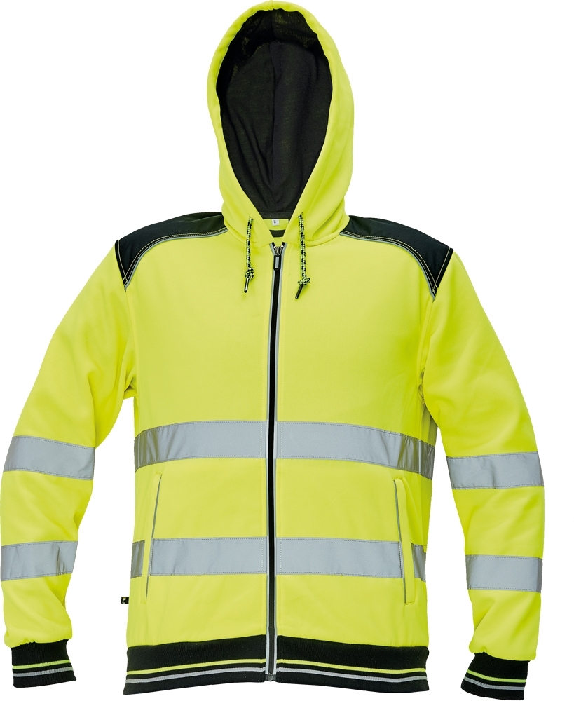 Cerva KNOXFIELD HI-VIS Reflexná mikina s kapucňou XS, Fluorescenčno žltá