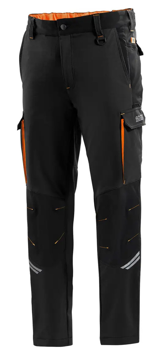 Sparco OREGON TECH TROUSERS Pracovné nohavice XXL, Čierna-Oranžová