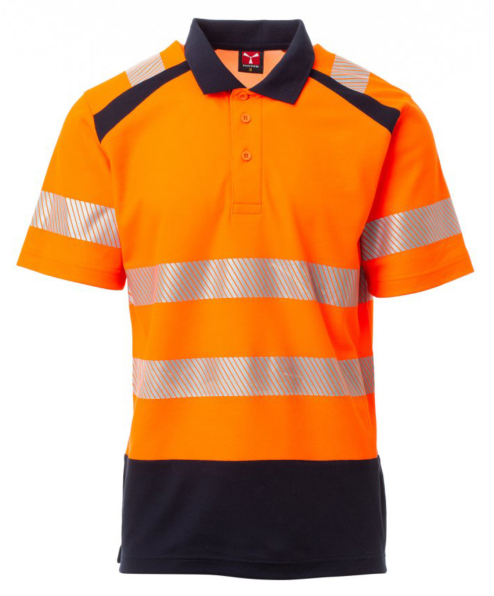 Payper ROAD Reflexná polokošeľa XS, Fluorescent orange-Navy blue