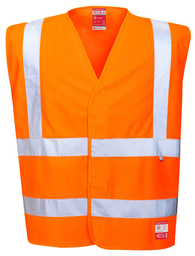 Portwest FR71 Nehorľavá antistatická reflexná vesta L/XL, Fluorescenčno oranžová