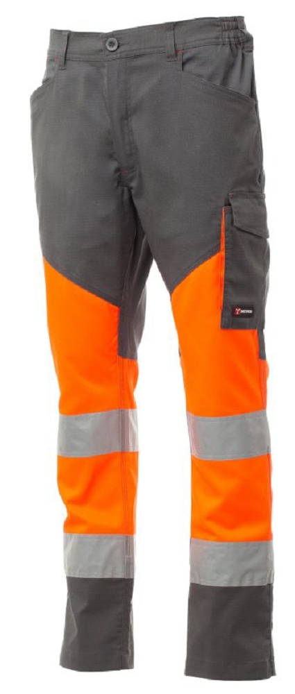 Payper WORKING SUMMER Reflexné nohavice 4XL, Fluorescent orange-Smoke