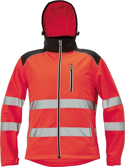 Cerva KNOXFIELD HI-VIS Reflexná softshellová bunda XS, Červená