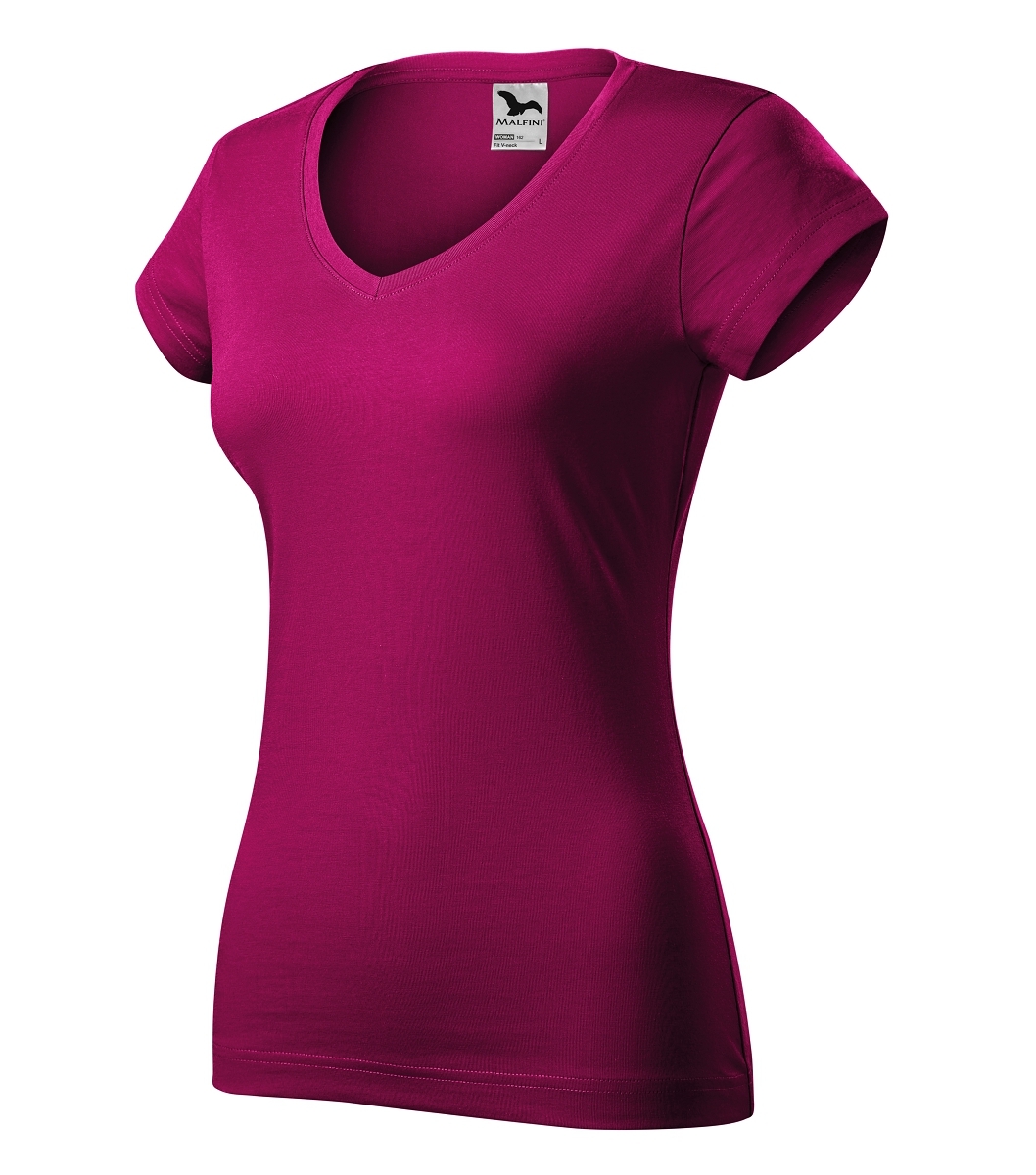 Malfini FIT V-NECK 162 Tričko dámske XL, Fuchsia red