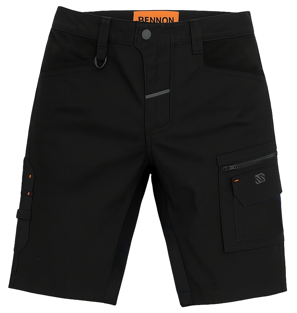 Bennon HENRIX SHORTS BLACK Strečové pracovné kraťasy Čierna, 42