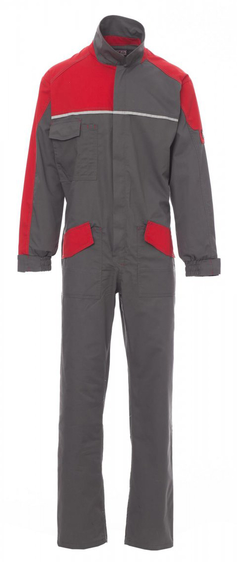 Payper PROMOTECH Pracovná kombinéza S, Steel grey-Red