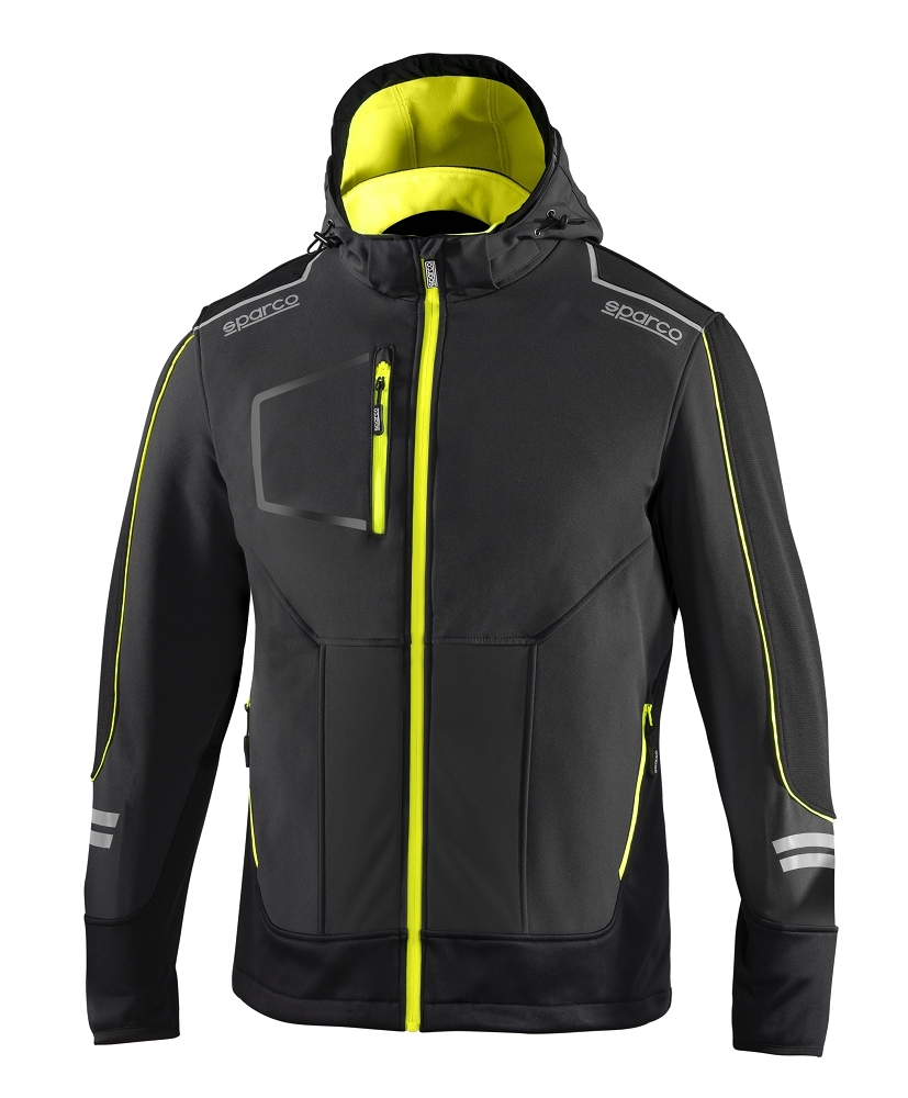 Sparco YORK TECH SOFT-SHELL Softshellová bunda XS, Sivá-Žltá