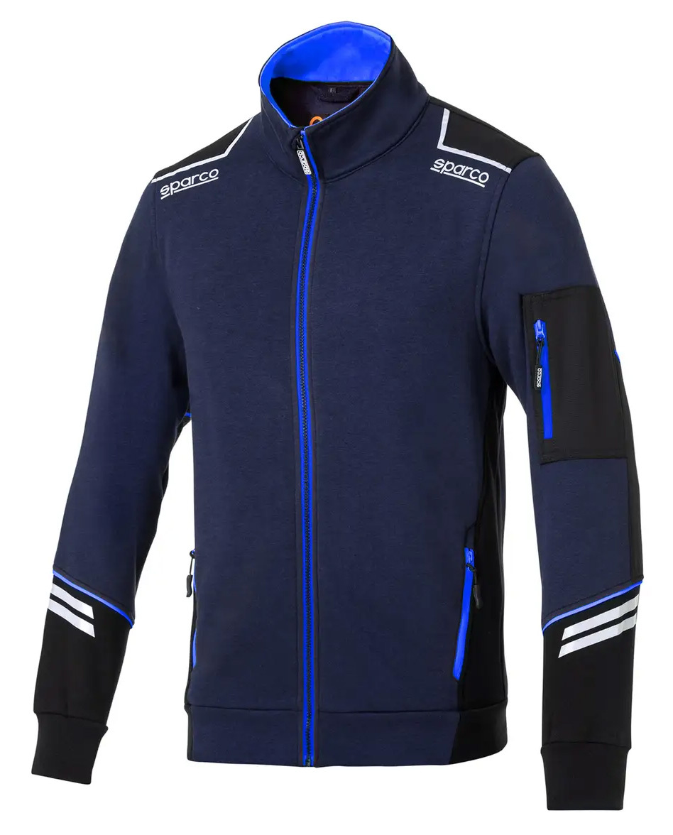 Sparco ALABAMA TECH FULL ZIP Mikina XS, Námornícka modrá-Kráľovská modrá