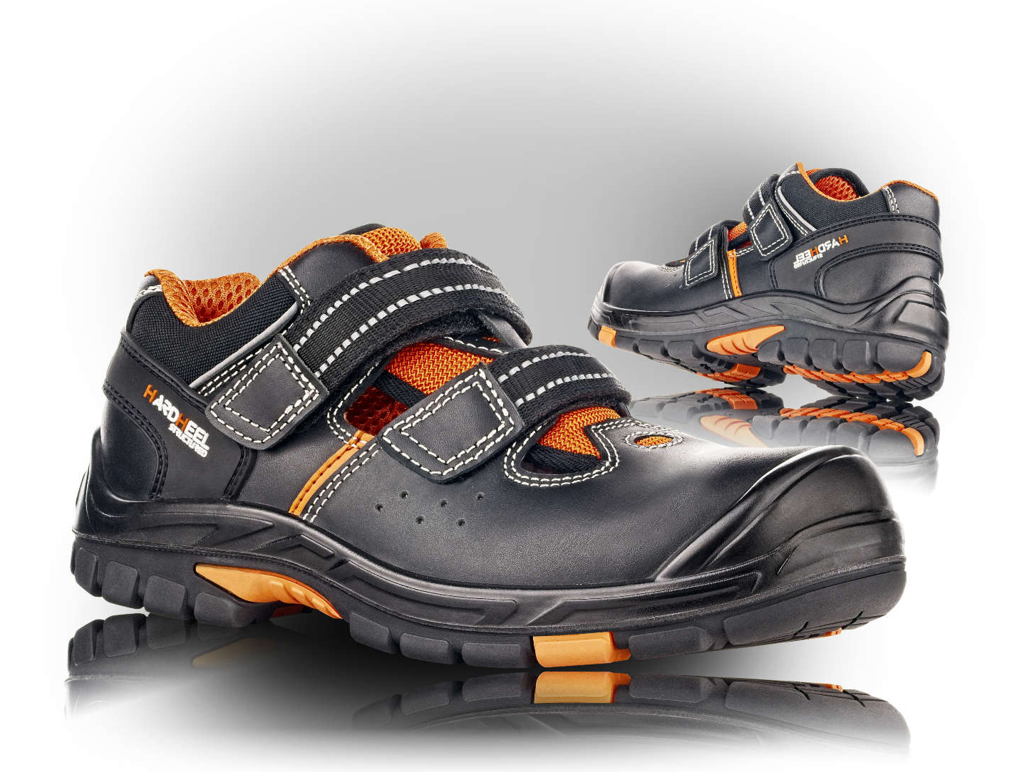 VM Footwear OREGON S1P Bezpečnostné sandále Čierna-Oranžová, 36