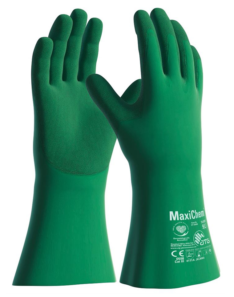 ATG 76-830 MAXICHEM Chemické rukavice Zelená, 8