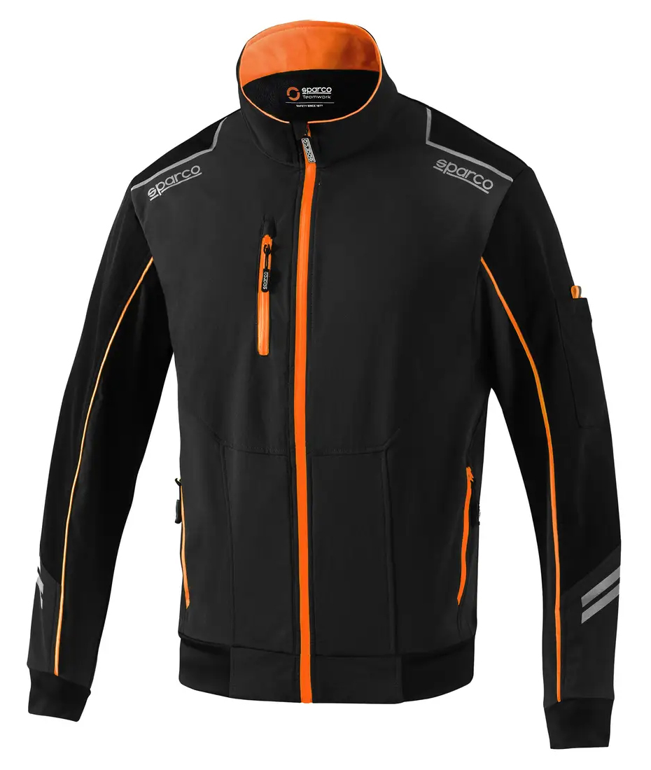 Sparco AUSTIN TECH LIGHT-SHELL Softshellová bunda XS, Čierna-Oranžová